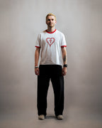 Cross Heart Ringer Cropped Tee