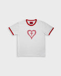Cross Heart Ringer Cropped Tee
