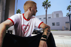 Cross Heart Ringer Cropped Tee