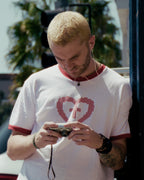 Cross Heart Ringer Cropped Tee