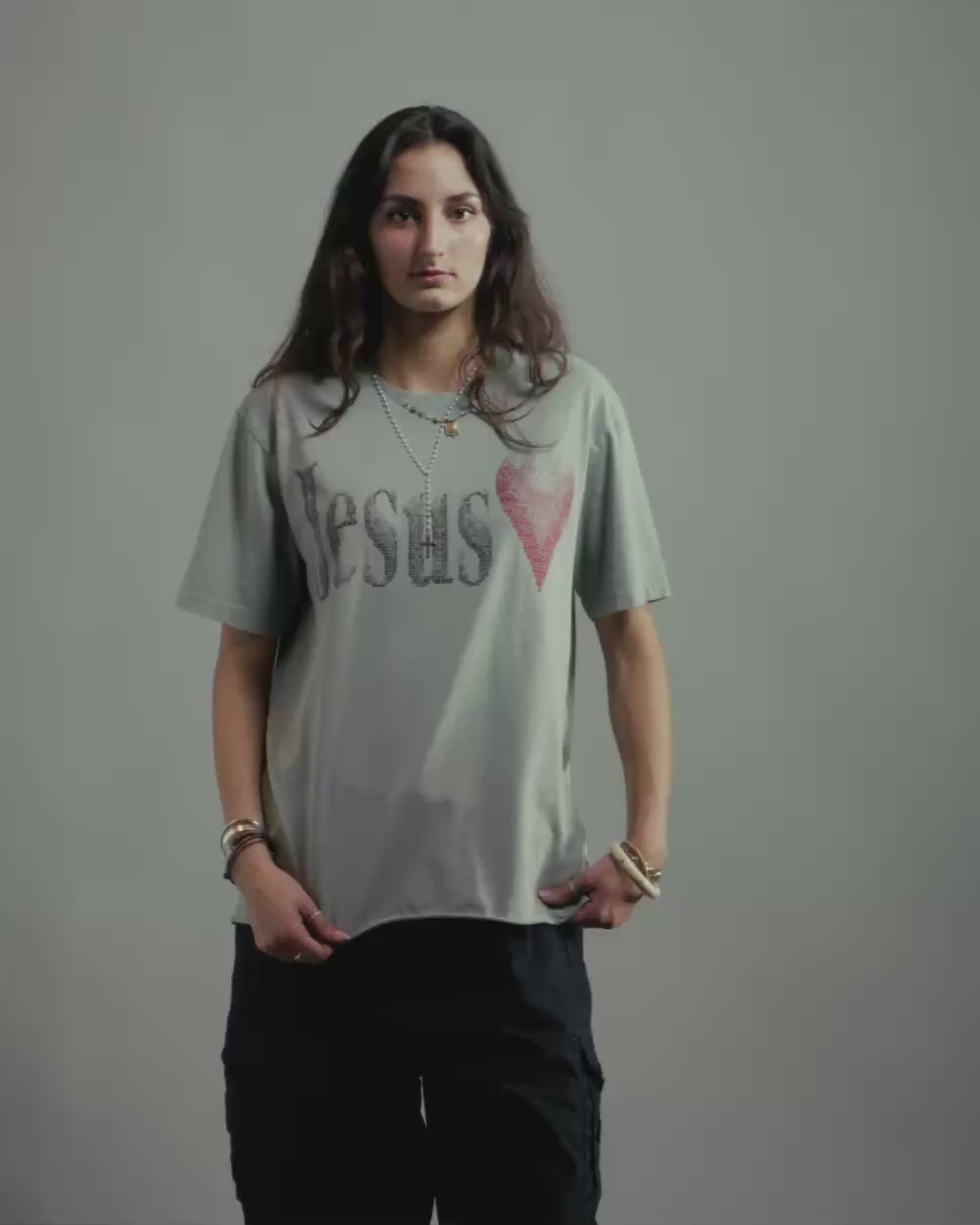 Dither Jesus Cropped Tee
