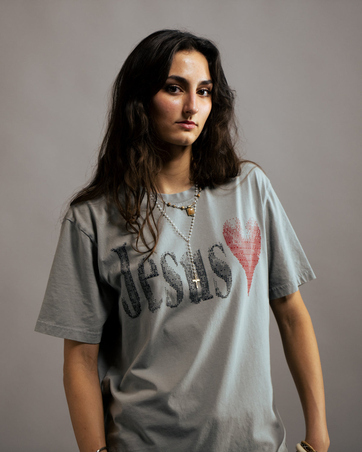 Dither Jesus Cropped Tee